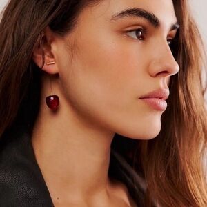 New! Anthropologie Jewelry Red Cherry Drop Earrings NWOT